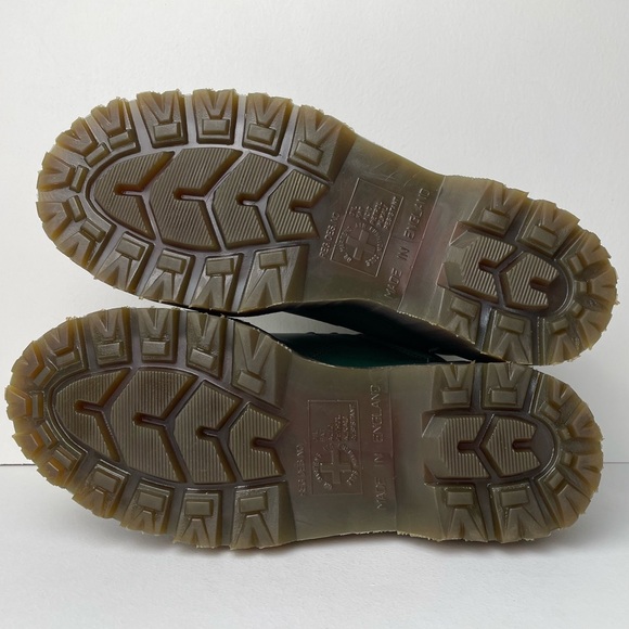 Vintage Dr. Martens England Green Greasy Platform Oxfords UK 7 - Picture 11 of 15